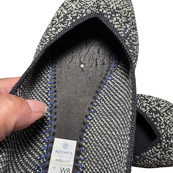 Rothy's Womens 8 The Point Metallic Ballet Flats Black Knit Stary Night Retired - Picture 5 of 10